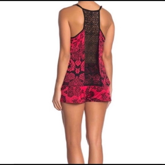 In Bloom by Jonquil lace cami red black crochet - Picture 2 of 3